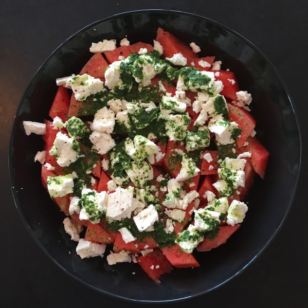 Vannmelon- og fetasalat