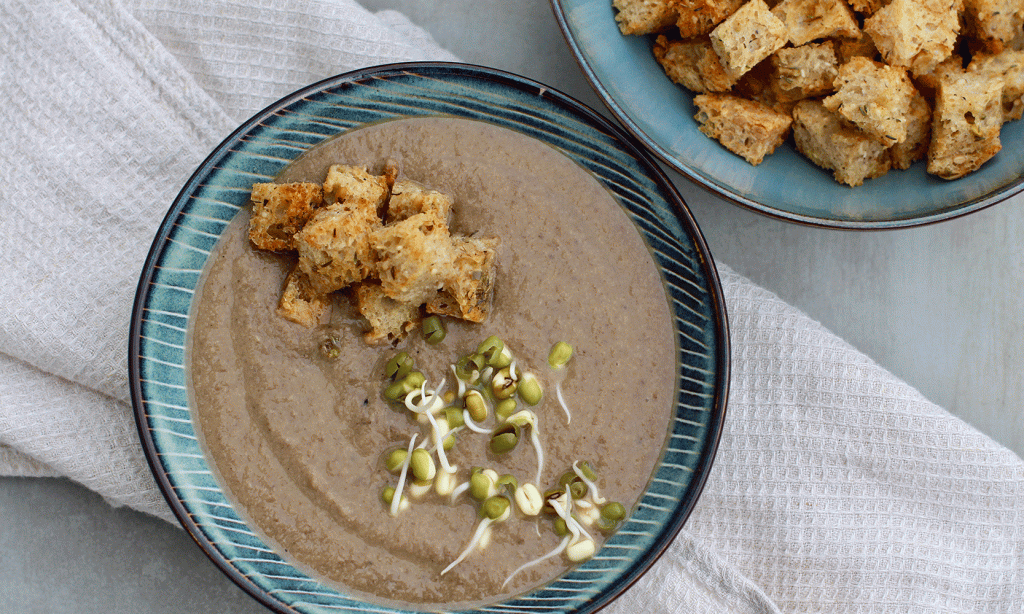 Sjampinjongsuppe med krutonger