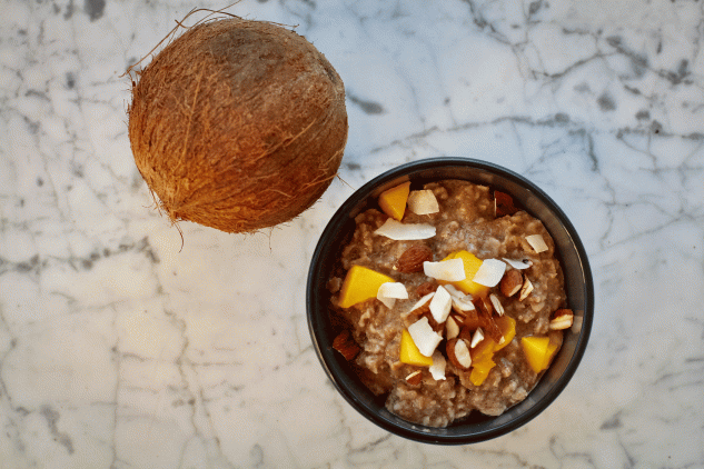 havregrøt med tropisk smak