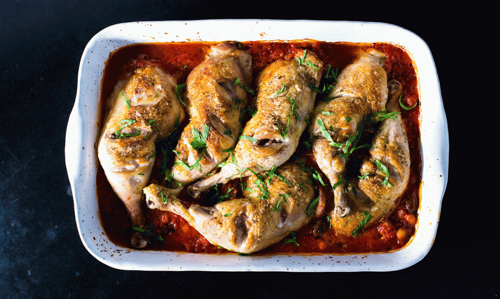 Spansk kyllingform med oliven og&nbsp;appelsin